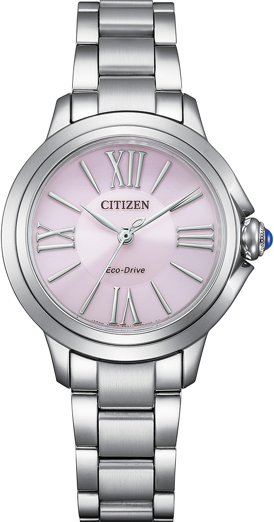 萬年鐘錶 - Citizen 星辰錶  L系列  羅馬數字柔粉之韻光動能女錶 EM1160-58X 錶徑 30.3MM