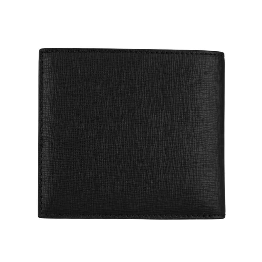 【BALLY】Mythos 紅白條紋再生牛皮對開8卡短夾(黑色) 6308573