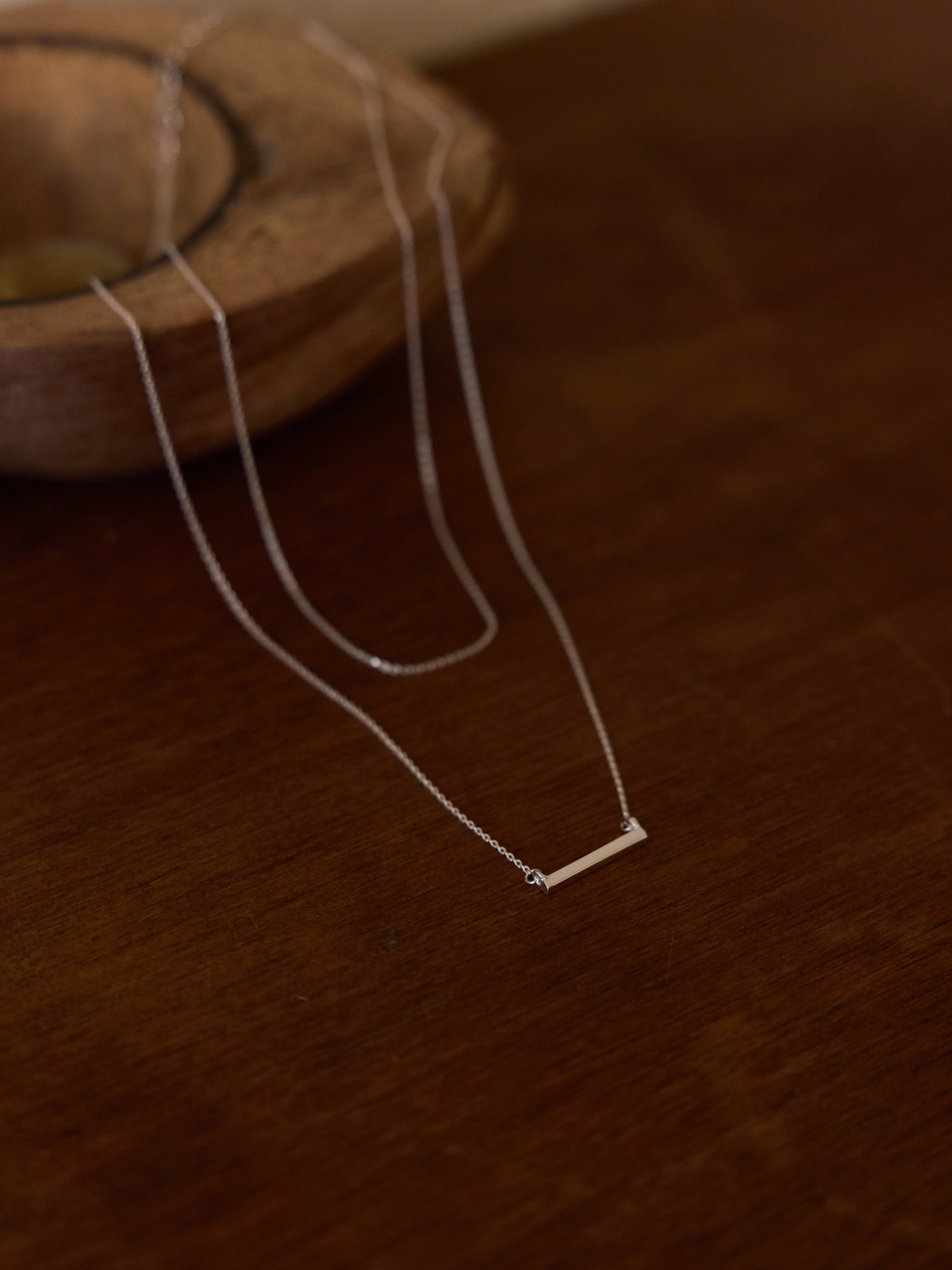 簡約一字雙層項鍊