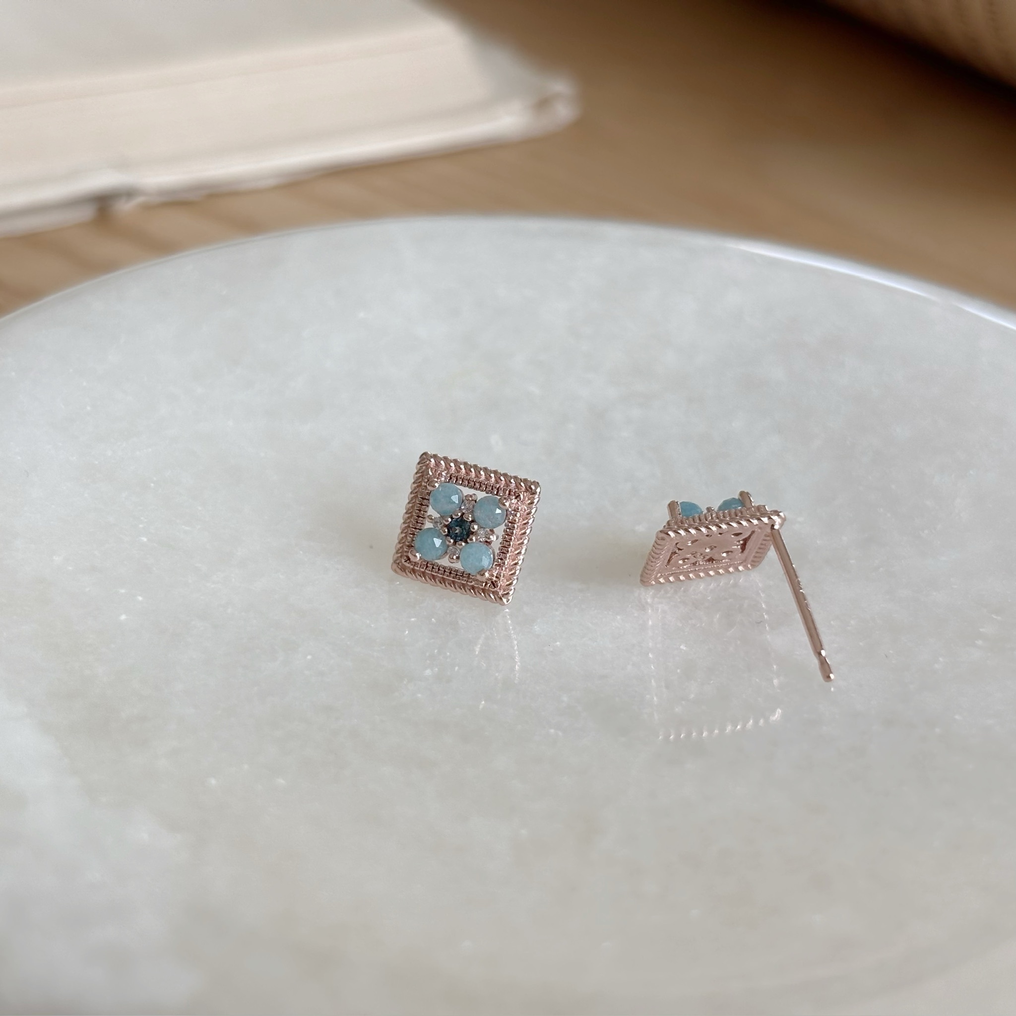 Frame水藍倫敦托帕石耳環