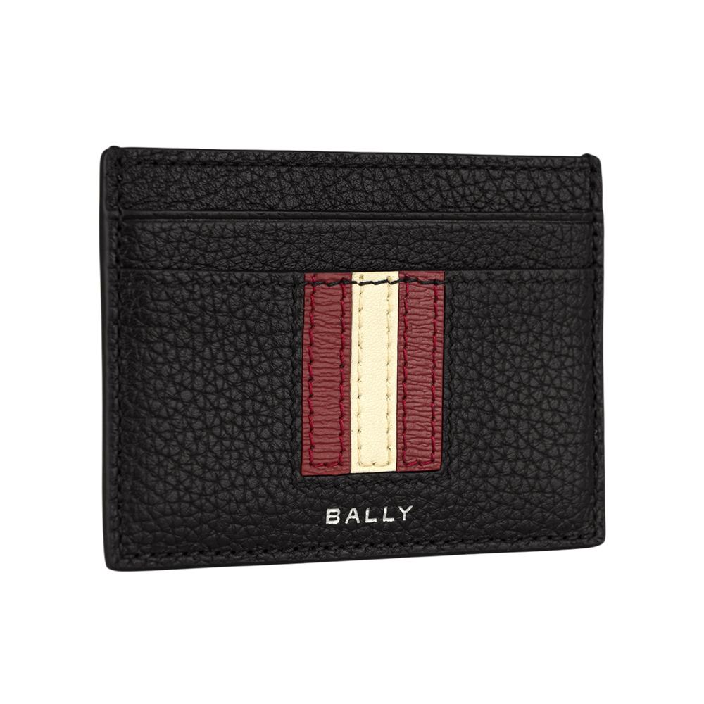 【BALLY】Ribbon 紅白條紋牛皮4卡卡片夾/名片夾