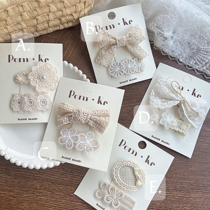 蕾絲蝴蝶結髮夾