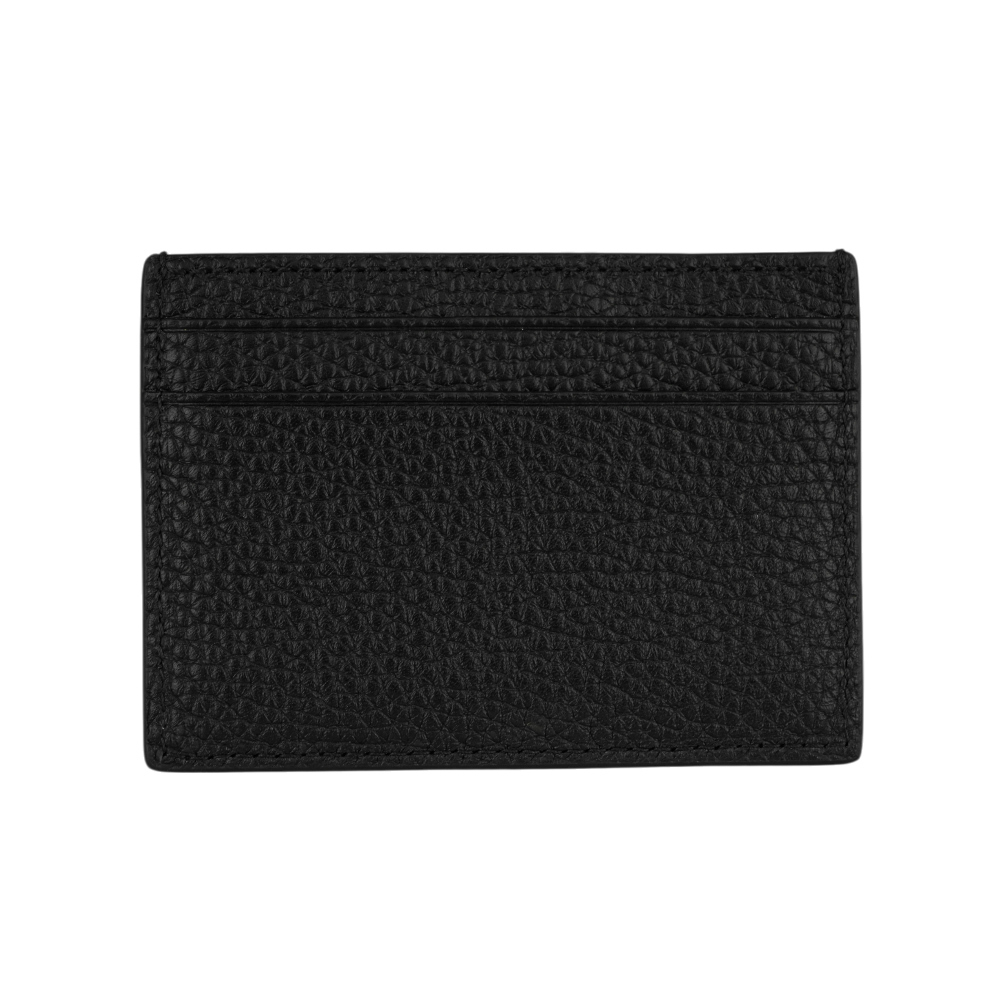 【BALLY】Ribbon 紅白條紋牛皮4卡卡片夾/名片夾(黑色) 6306556