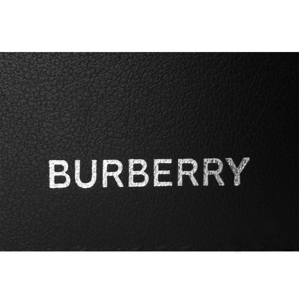 【BURBERRY】經典格紋帆布對開零錢袋短夾(海軍藍) 8073284 A2519