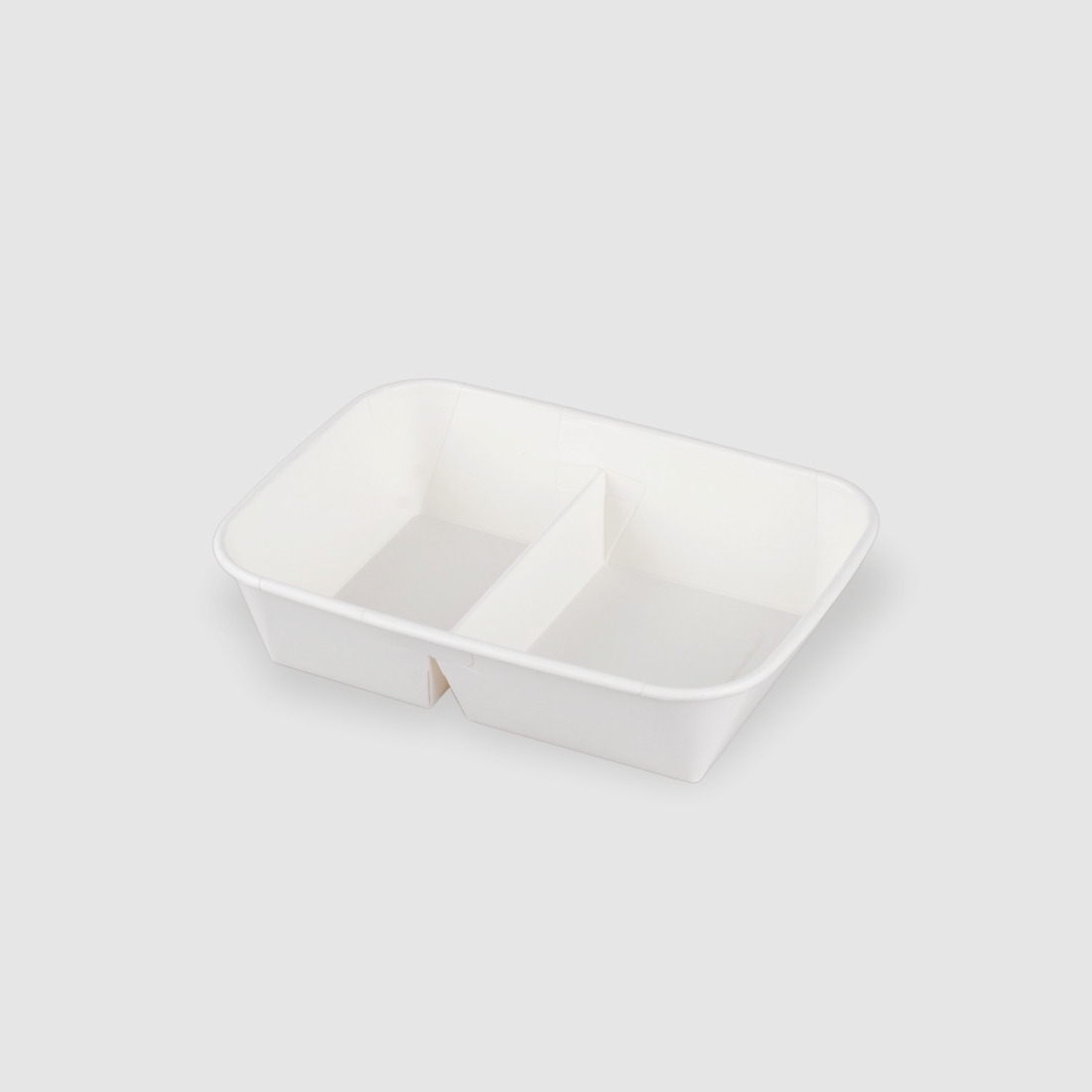 捲邊紙餐盒-白色 二分格 800ml