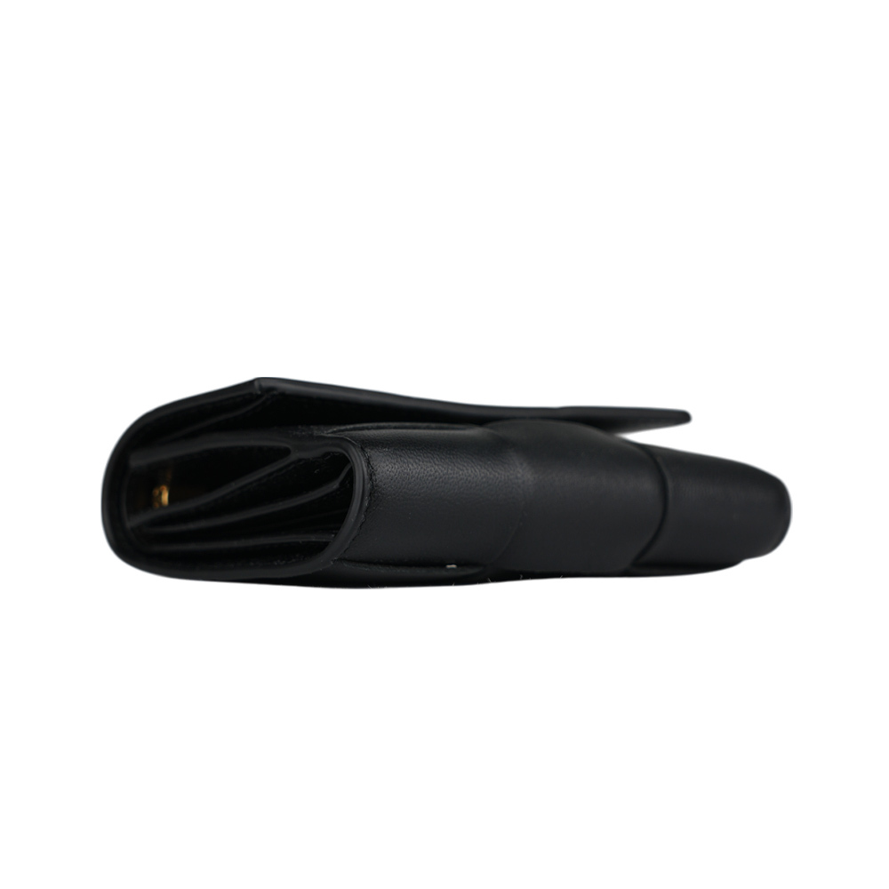 【BOTTEGA VENETA】Cassette 大格小羊皮編織三折短夾(黑色) 814686 VCQC1 8425