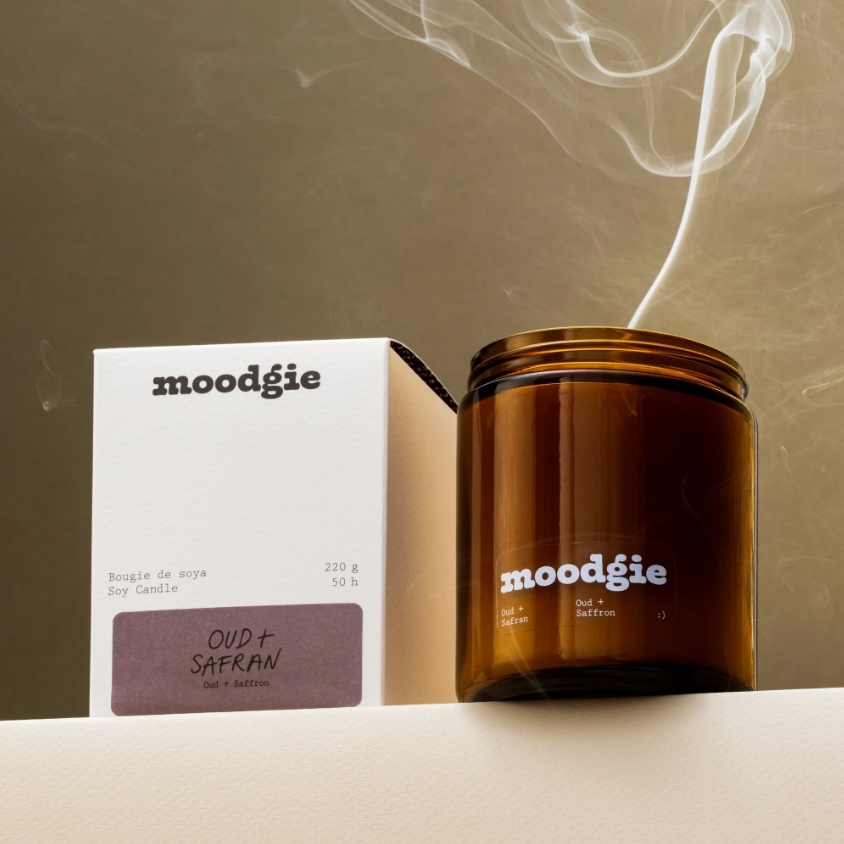 moodgie 香氛蠟燭 - 沉香 + 番紅花 Oud + Saffron Soy Candle
