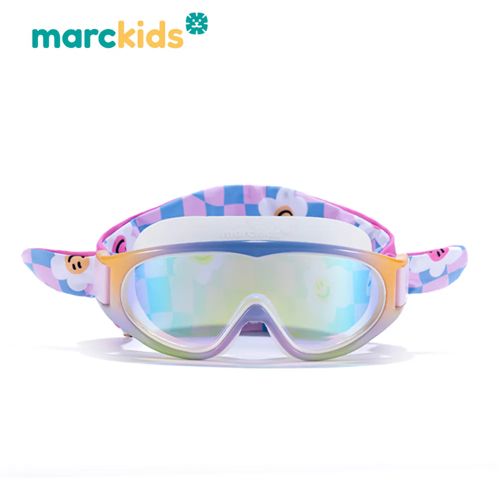 Marcus&Marcus-Marckids 兒童頭帶式造型大框泳鏡 - 繽紛花朵