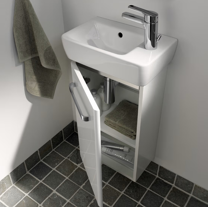 GEBERIT Plan 50x25cm面盆 | 右槽左孔 | 德國原裝進口 | 釉面耐髒抗刮