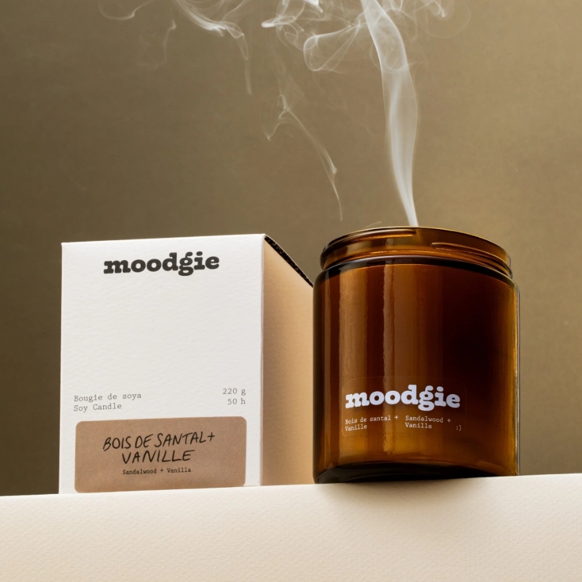 moodgie 香氛蠟燭 - 檀木 + 香草 Sandalwood + Vanilla Soy Candle