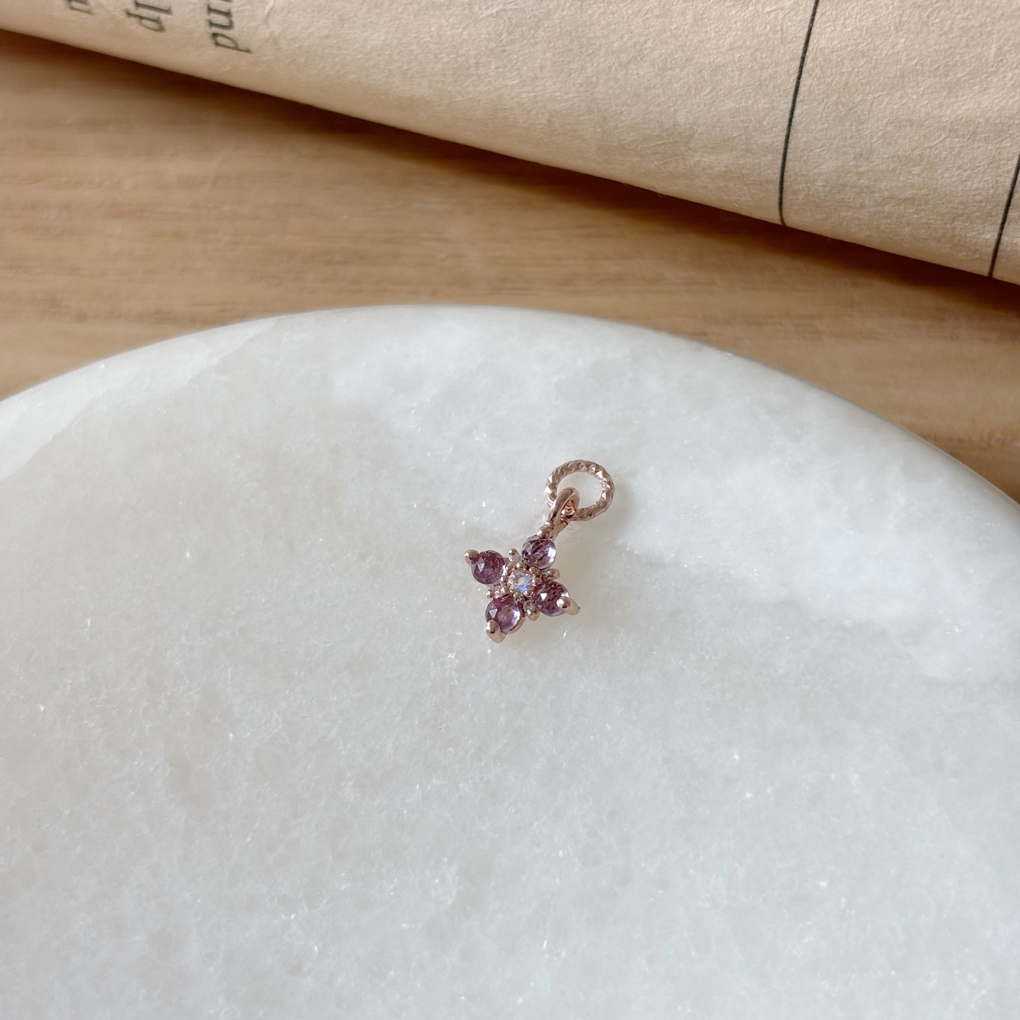 Fortune紫水晶月光石耳墜