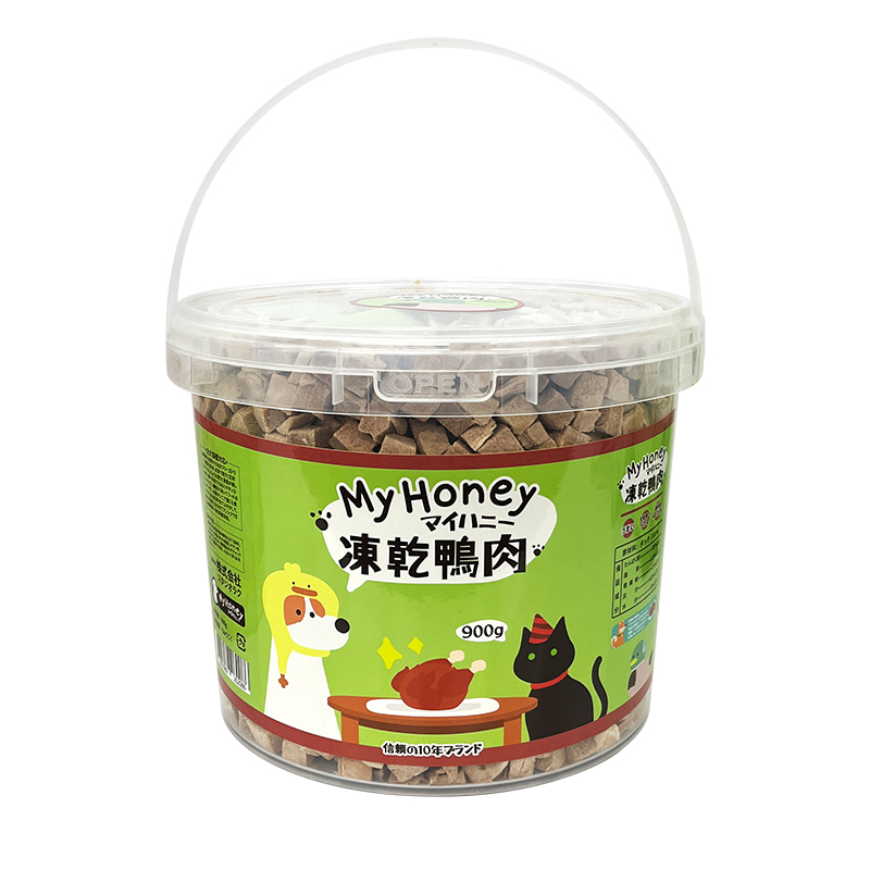 MYHONEY 貓狗合用 凍乾鴨肉粒桶裝 900g