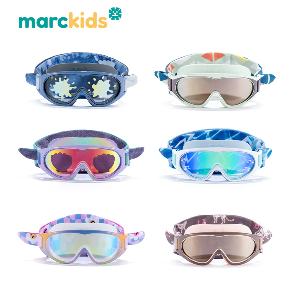Marcus&Marcus-Marckids 兒童頭帶式造型大框泳鏡 - 叢林圖騰