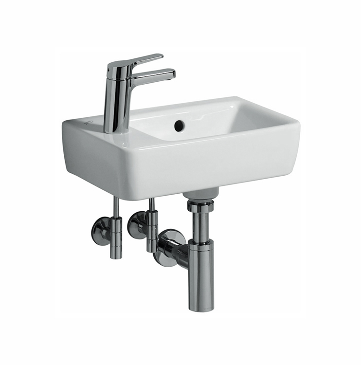 GEBERIT Plan 40x25cm面盆 | 右槽左孔 | 德國原裝進口 | 釉面耐髒抗刮