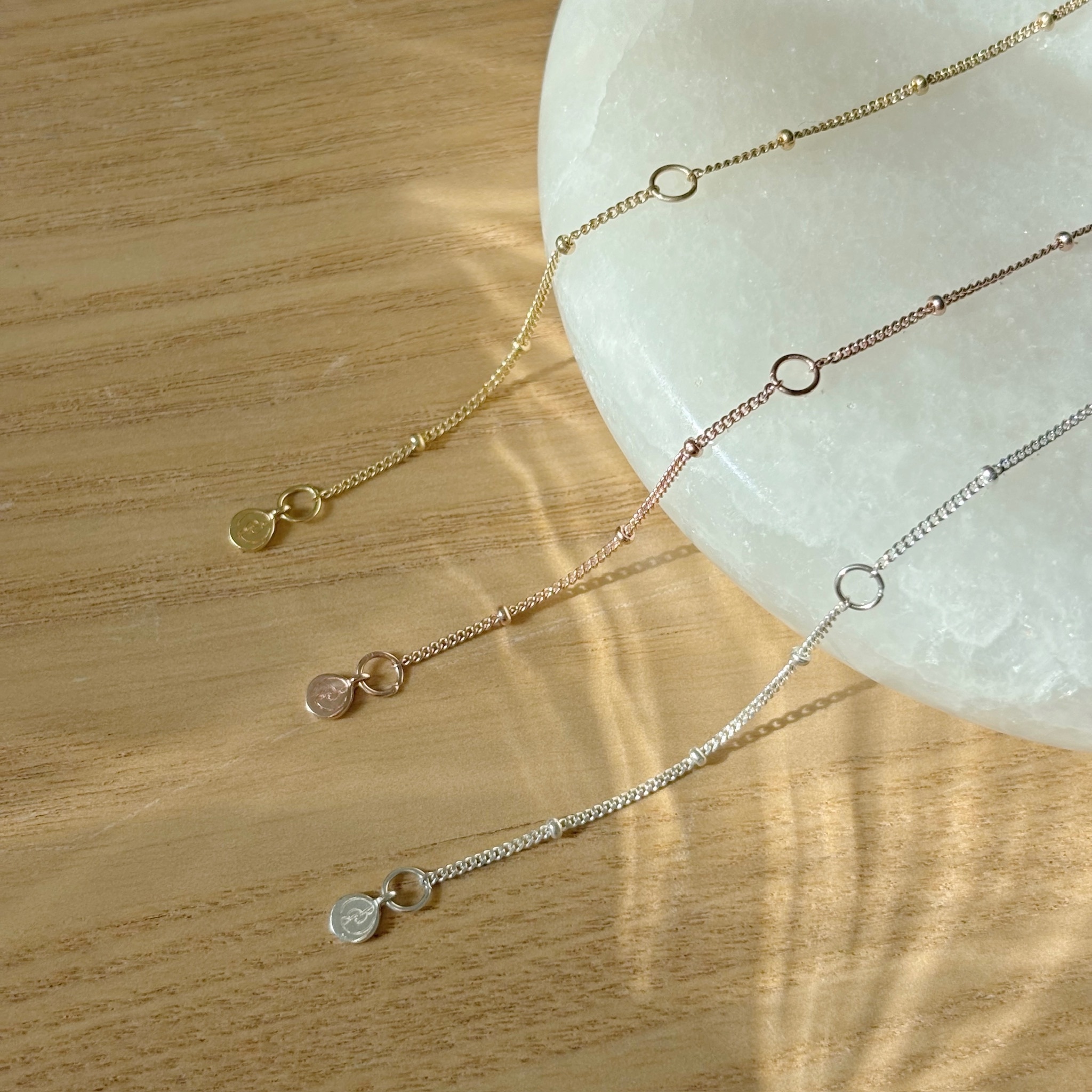 手工銀礦細珠項鍊