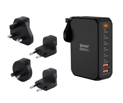（2026新年限時優惠）XPower Power Travel 200W 8輸出 200W PD3.0 GaN 旅行充電器 PT200