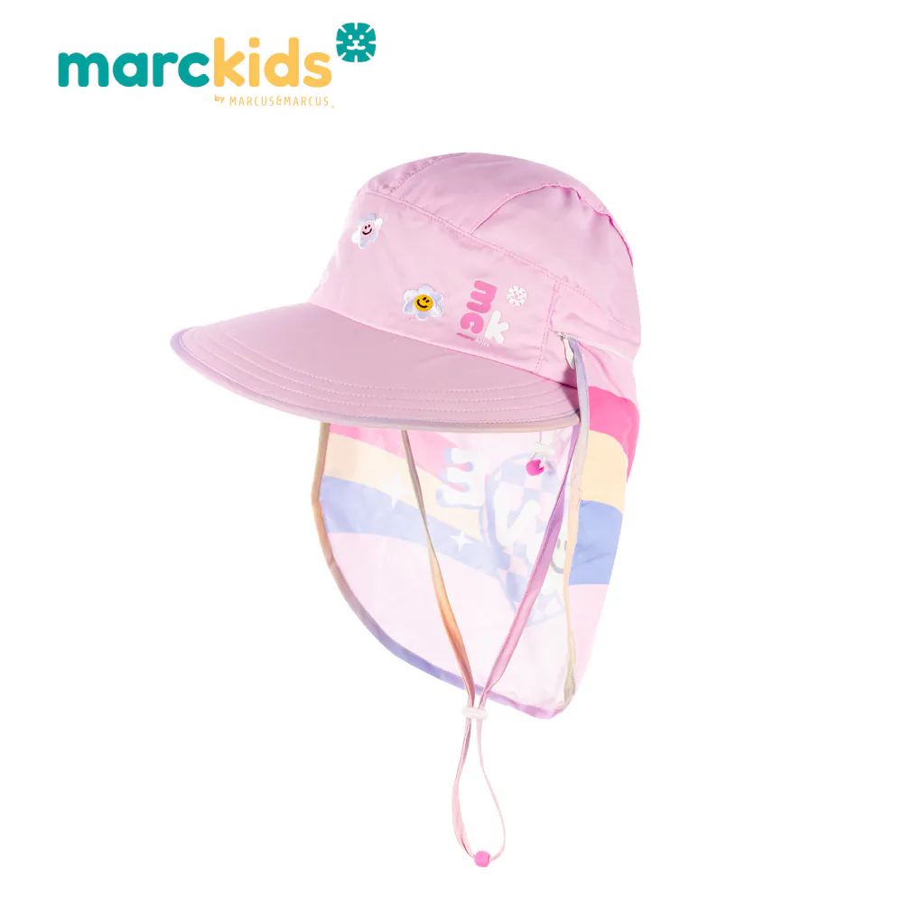 Marcus&Marcus-Marckids 2合1兒童抗UV遮頸防曬帽 - 花漾 (L:52~56cm/4~6歲)