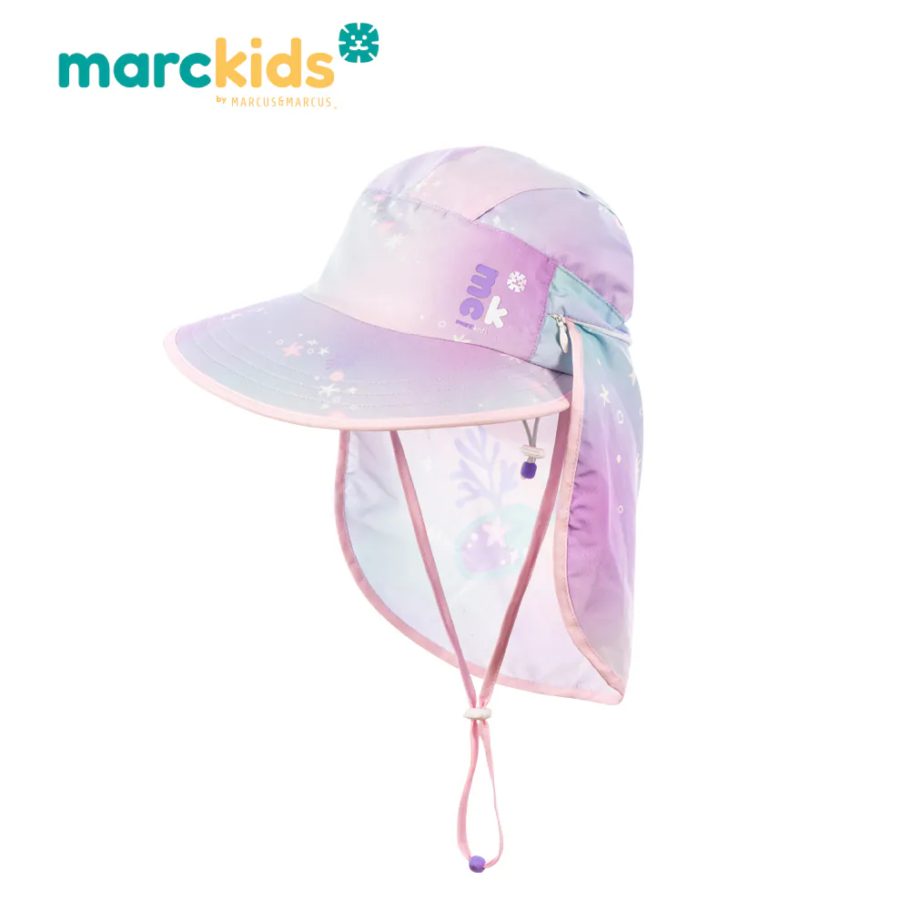 Marcus&Marcus-Marckids 2合1兒童抗UV遮頸防曬帽 - 幻彩 (L:52~56cm/4~6歲)