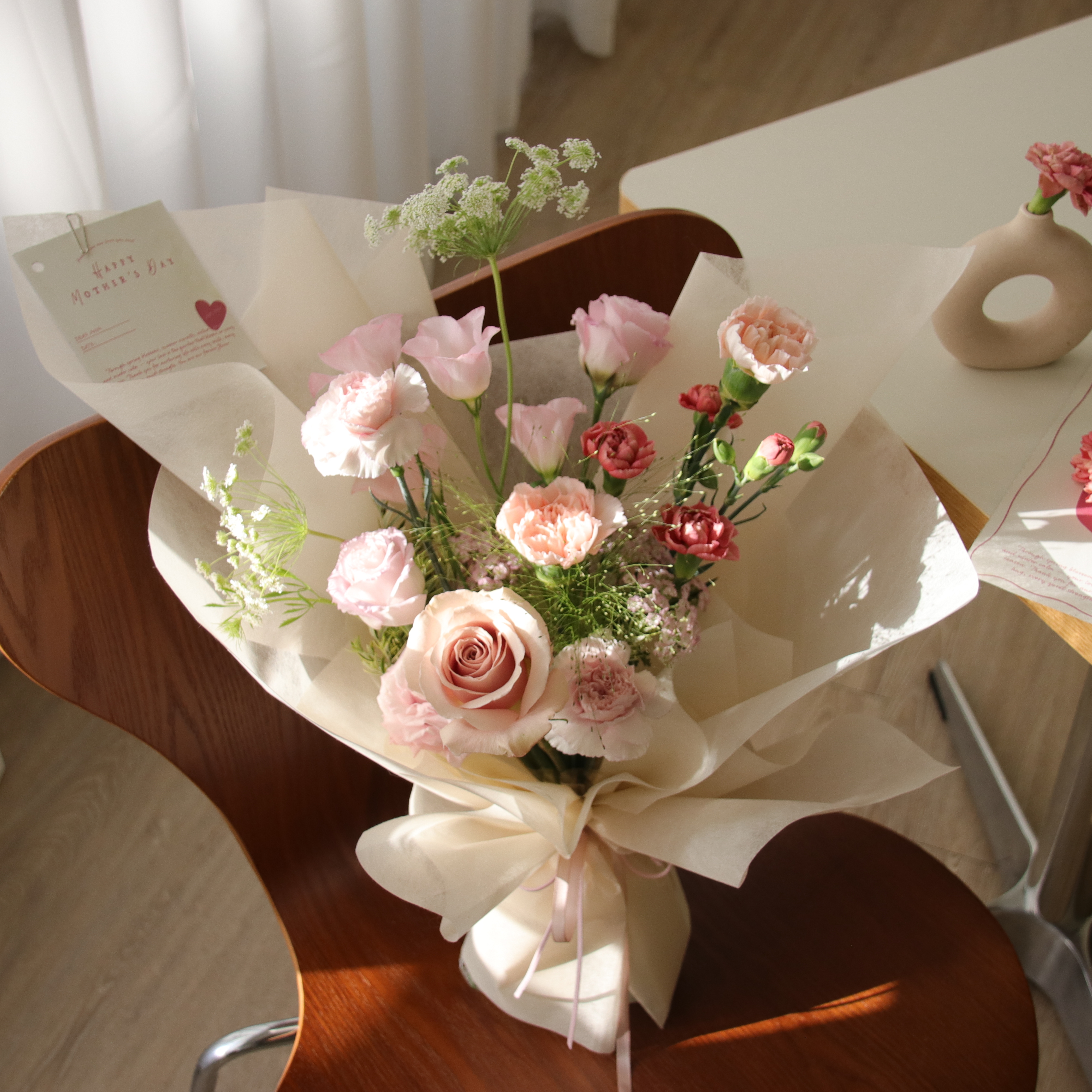 母親節限定花束-四季柔光 溫柔優雅綜合花束