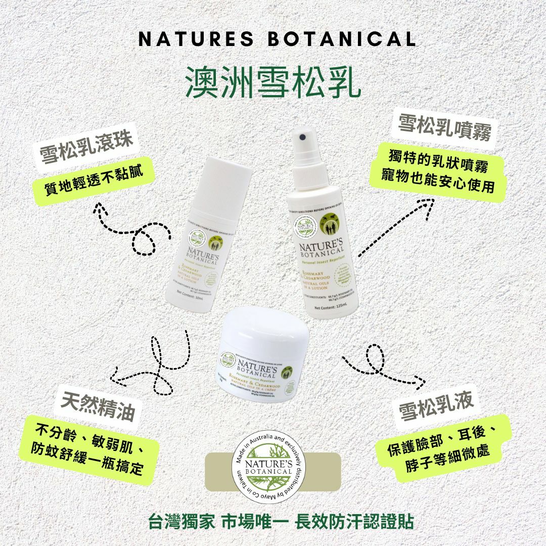 【Nature's Botanical 】純植萃 澳洲雪松乳｜天然防蚊最佳選擇