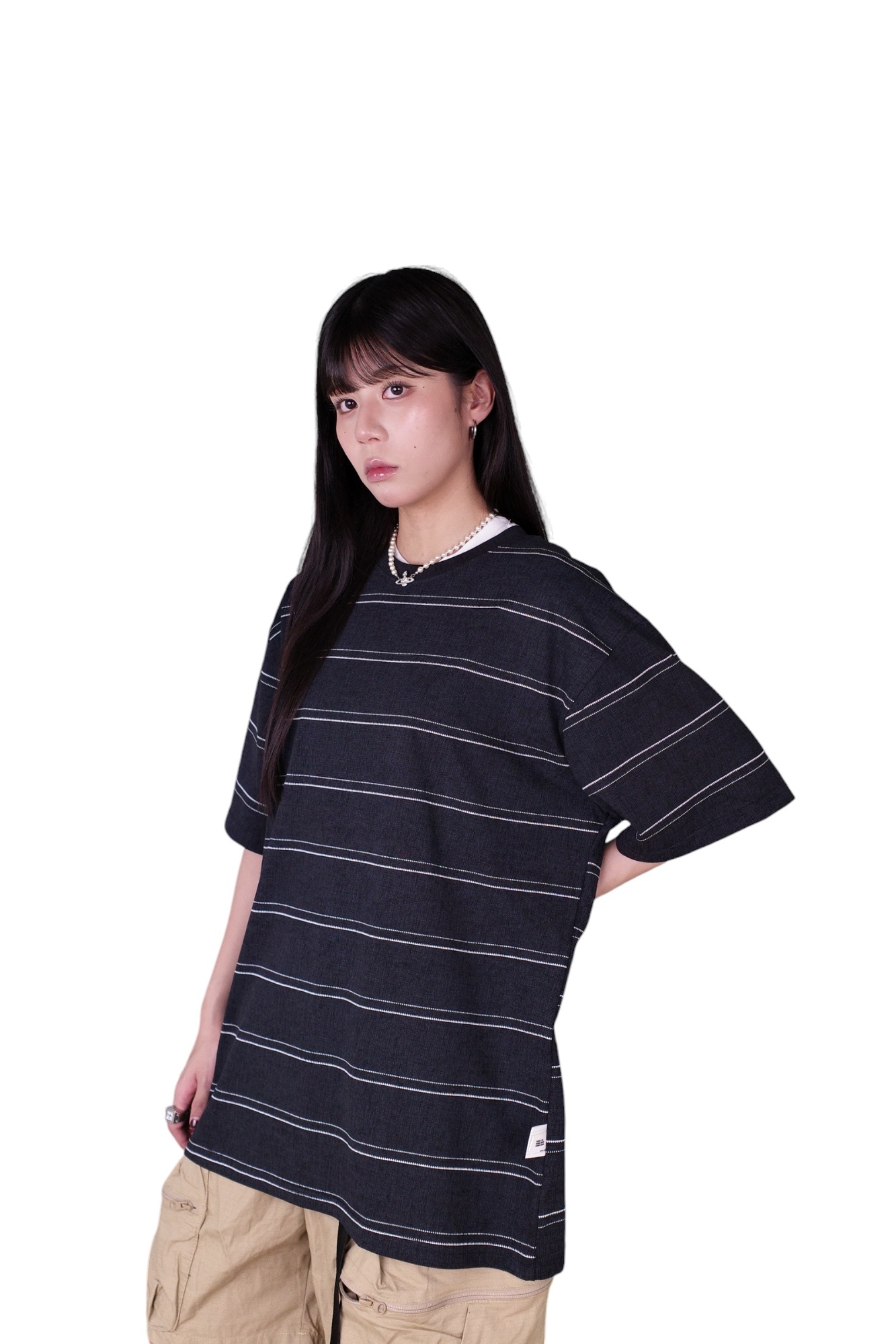 『Always_Good』日系 做舊 橫條紋 短T