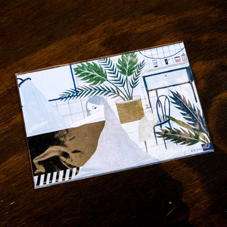 鳥控 bird cone｜明信片｜洗澡