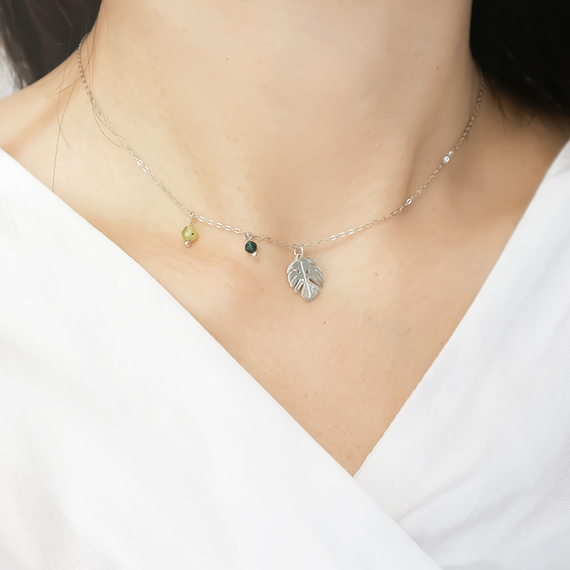 龜背芋項鍊-S925純銀