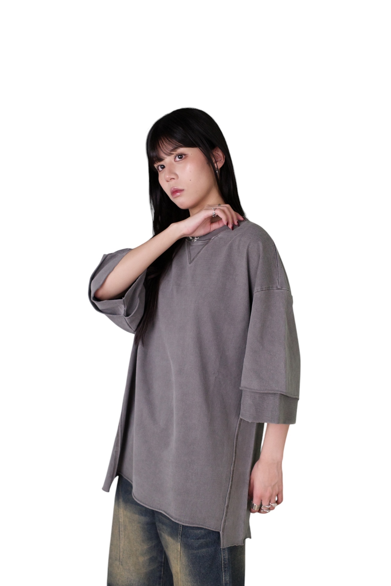 『Always_Good』復古 水洗 做舊 不規則 拼接 短T