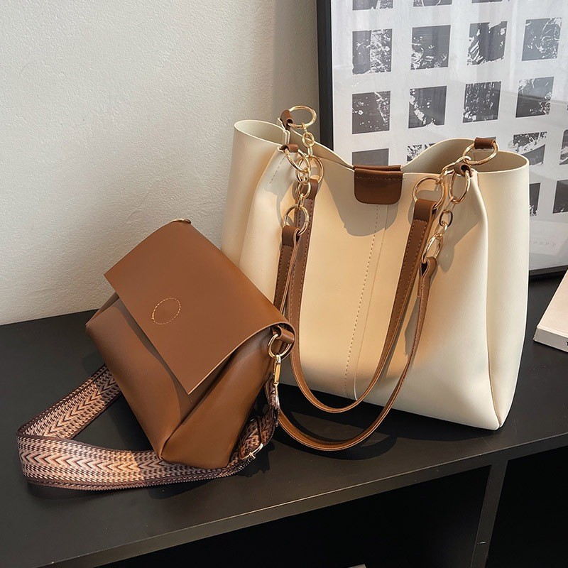Trendy Retro Shoulder Bag Two-Piece Set