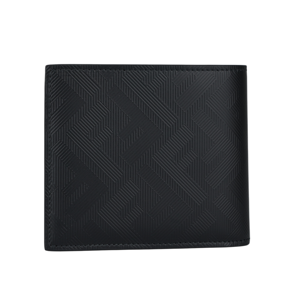 【FENDI】FF Logo Shadow 內拼色對開8卡短夾(黑色/紅色) 7M0169 AJF4 F19KP