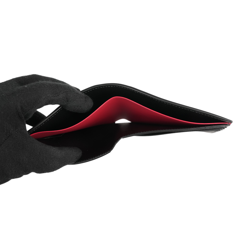 【FENDI】FF Logo Shadow 內拼色對開8卡短夾(黑色/紅色) 7M0169 AJF4 F19KP