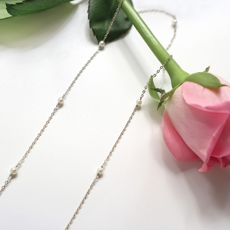 Pearl 珍珠鎖骨項鍊-S925純銀