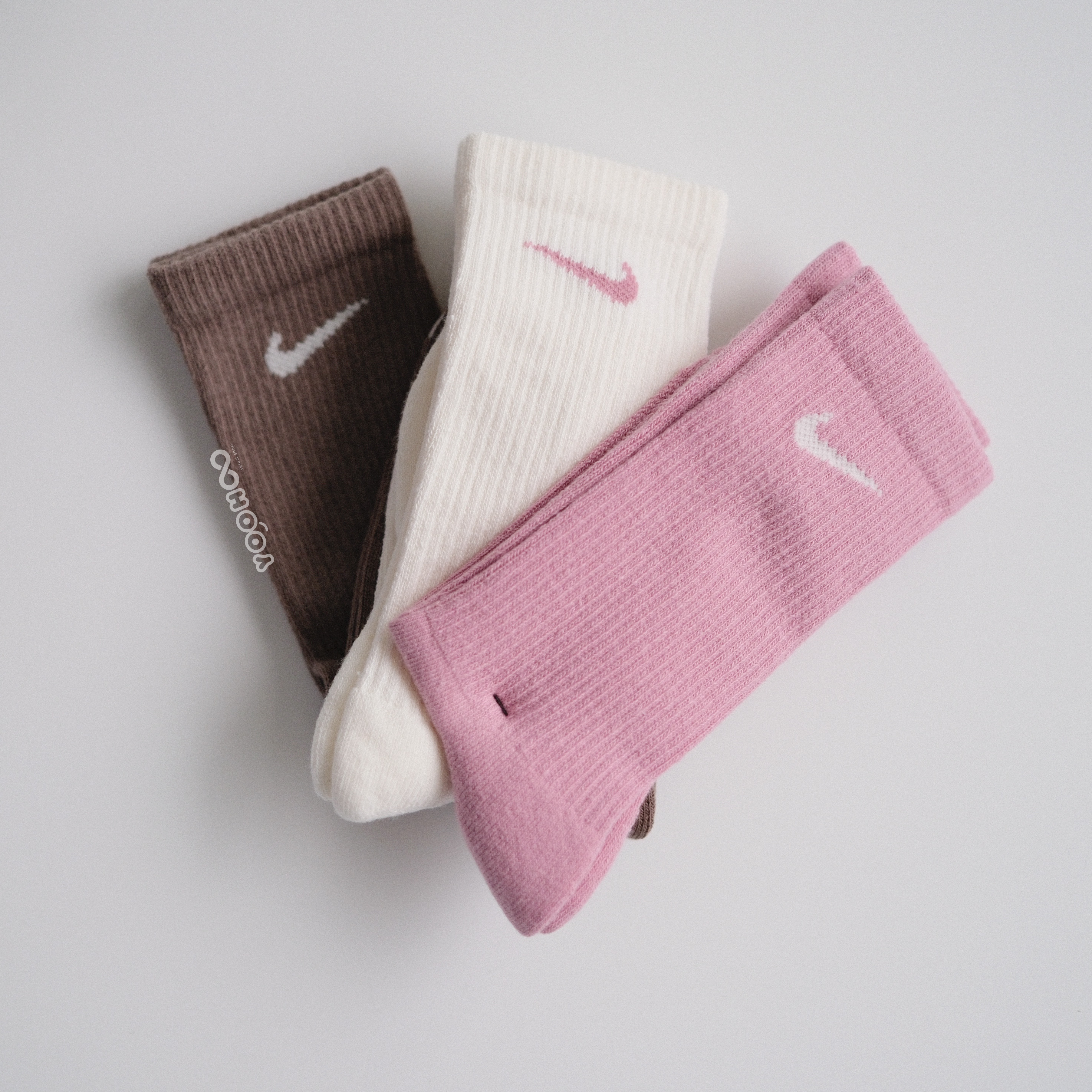 現貨┃NIKE Everyday Plus LOGO SOCKS 長襪 摩卡色 米白 粉色 SX6888-936