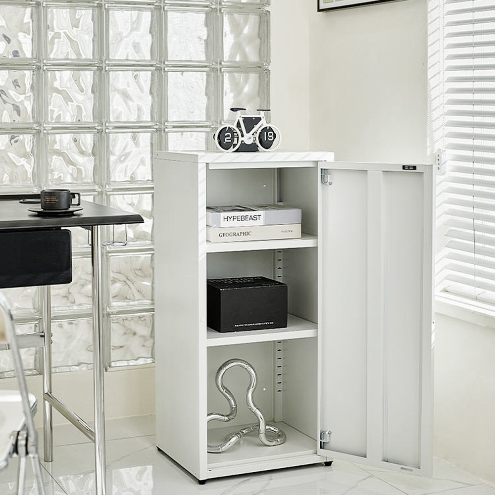 【AOTTO】鐵藝質感單開門三層置物收納櫃(AC-702W)