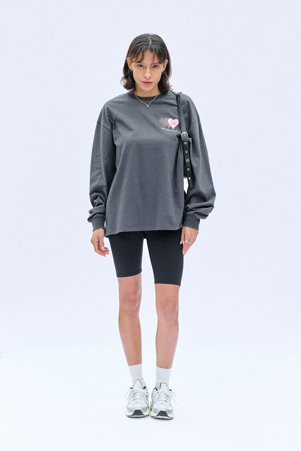 Bitter Cells Sporty Heart Long Sleeve(Charcoal)