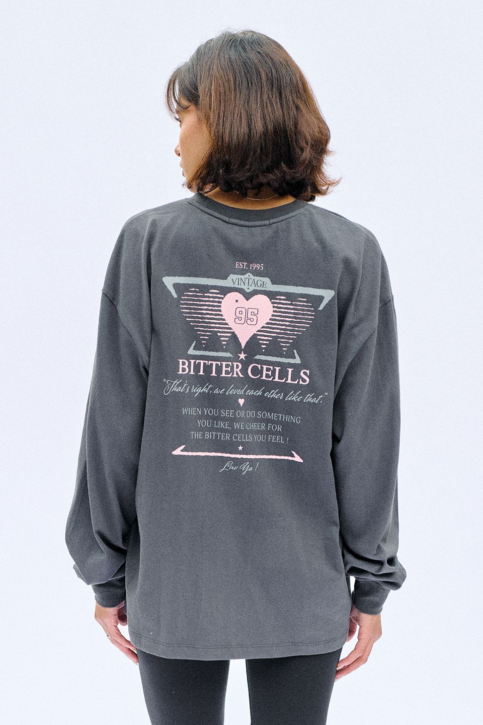 Bitter Cells Sporty Heart Long Sleeve(Charcoal)
