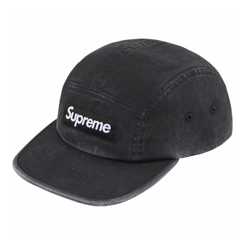 Supreme Washed Chuno Twill Camp Cap 帽子 黑色 SS25H40-BK [台灣現貨]