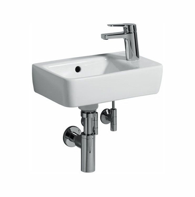 GEBERIT Plan 40x25cm面盆 | 左槽右孔 | 德國原裝進口 | 釉面耐髒抗刮