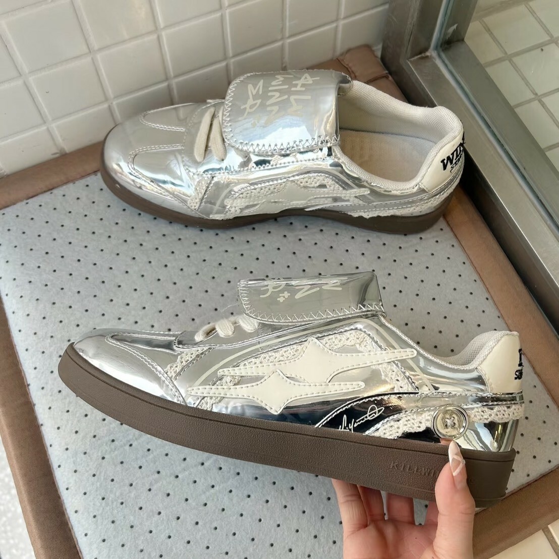 Killwinner 德訓鞋 平替 翻蓋 鏡面銀🤍