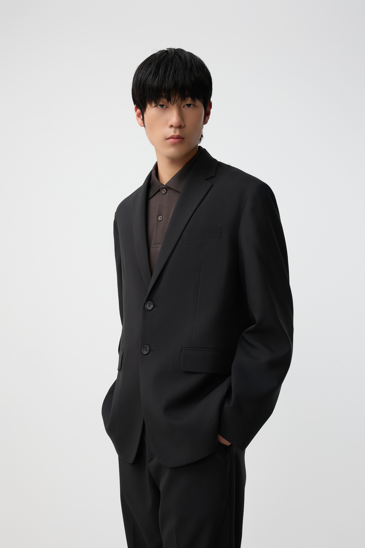 LINNET 麻感西裝外套  男（黑色）