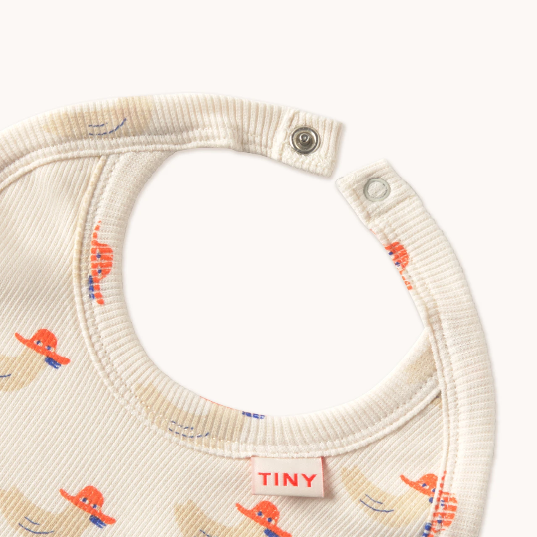 TINYCOTTONS│有機棉鴨子印花圍兜．Off White