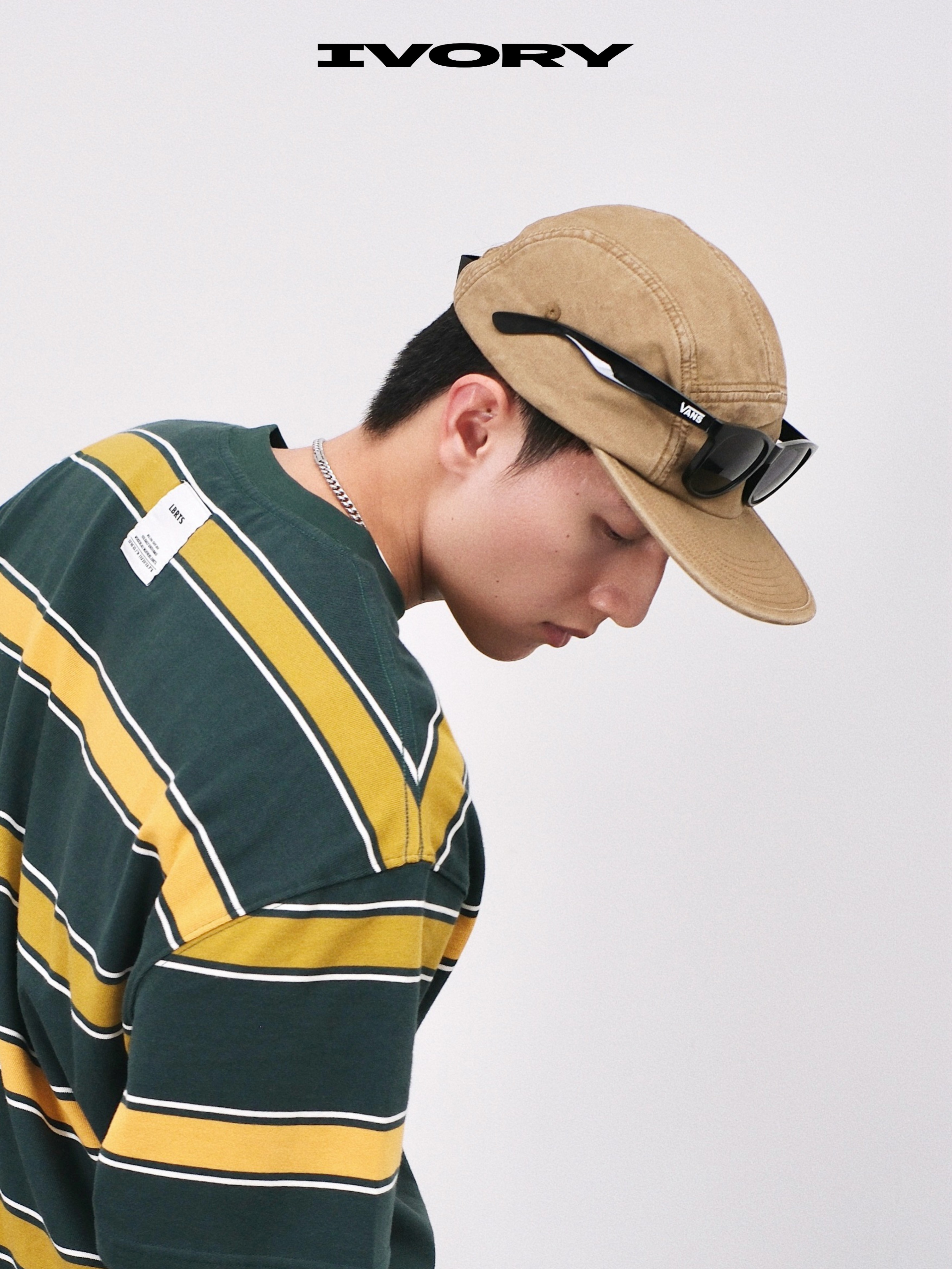 IVORY Canvas Five Panel Cap 五分割帽 刺繡 水洗 卡其【LC0005NT】