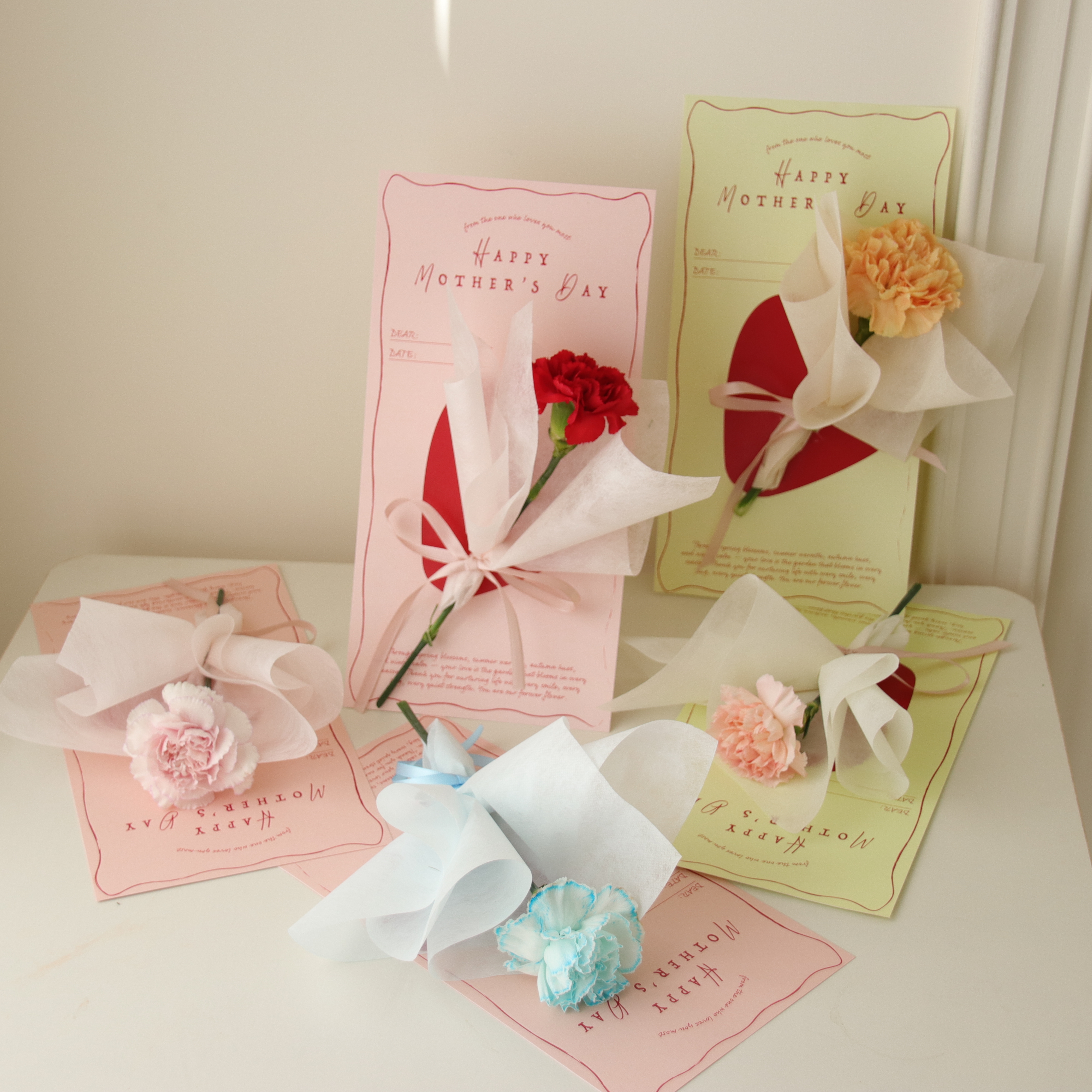 母親節限定花束-康乃馨花卡（此款可選不同色系）