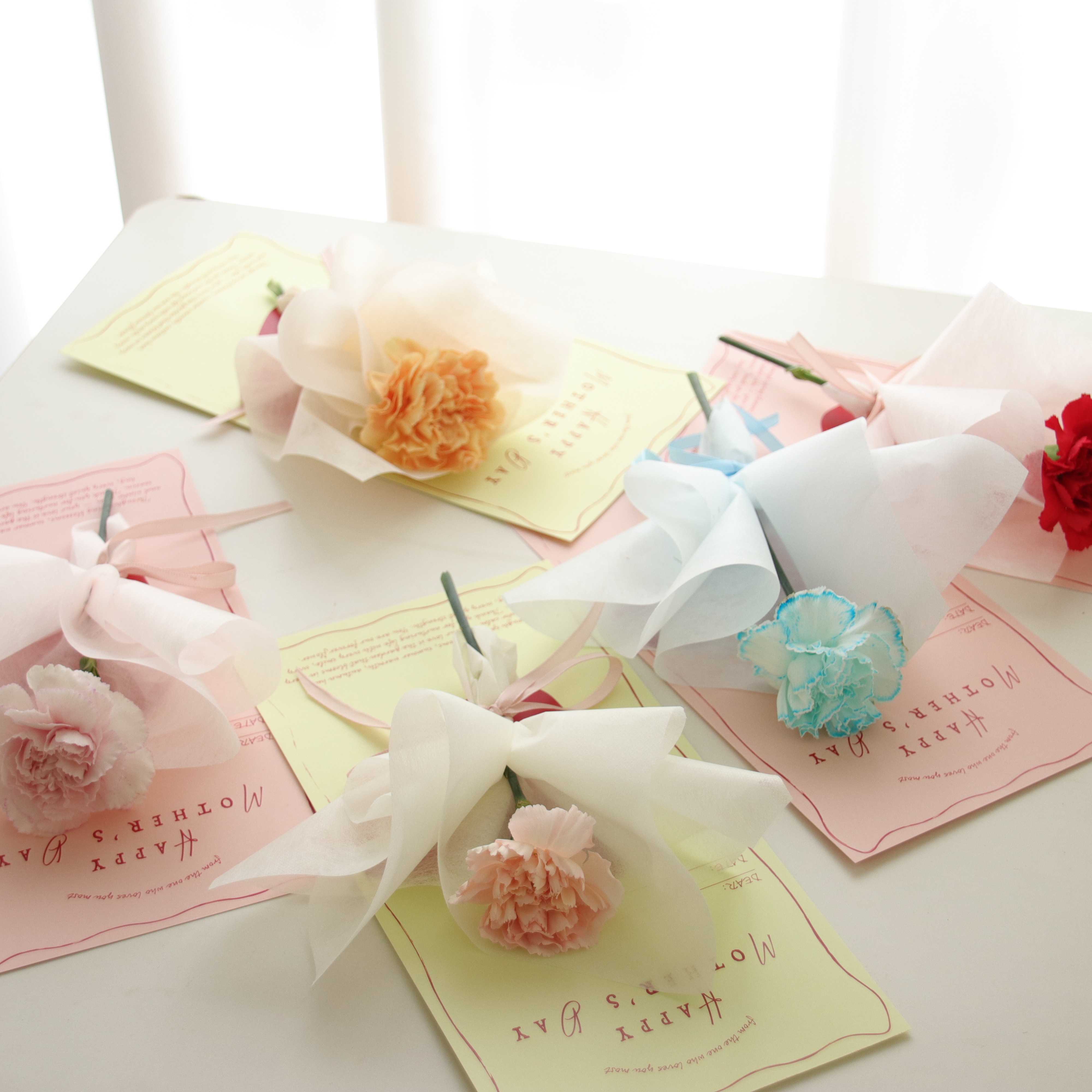 母親節限定花束-康乃馨花卡（此款可選不同色系）