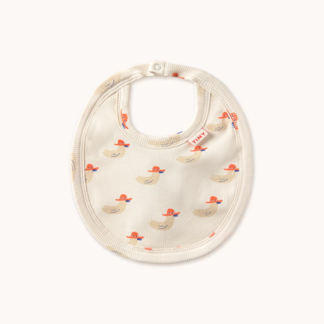 TINYCOTTONS│有機棉鴨子印花圍兜．Off White