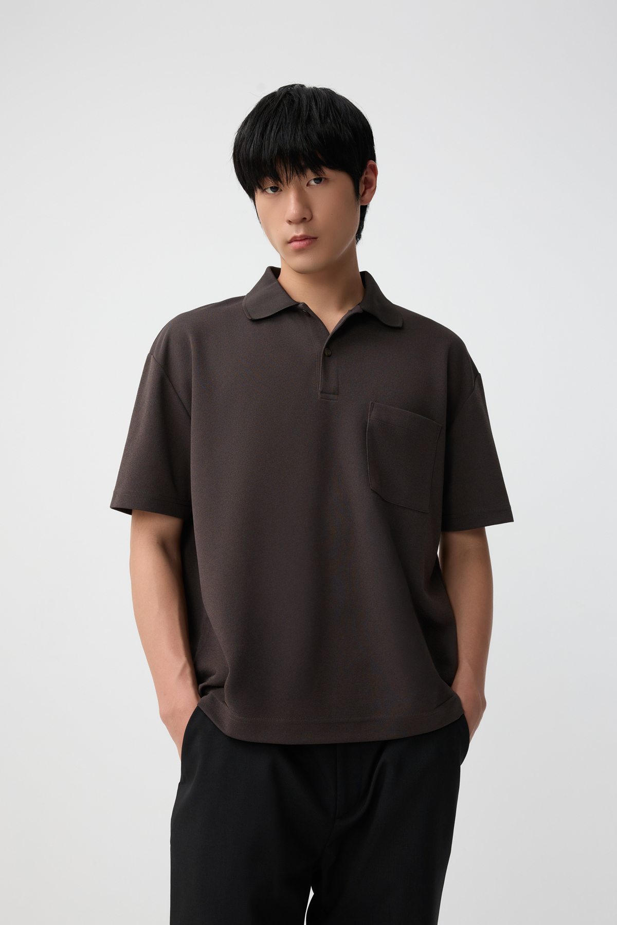 ROY 短袖Polo衫 男（深灰棕）