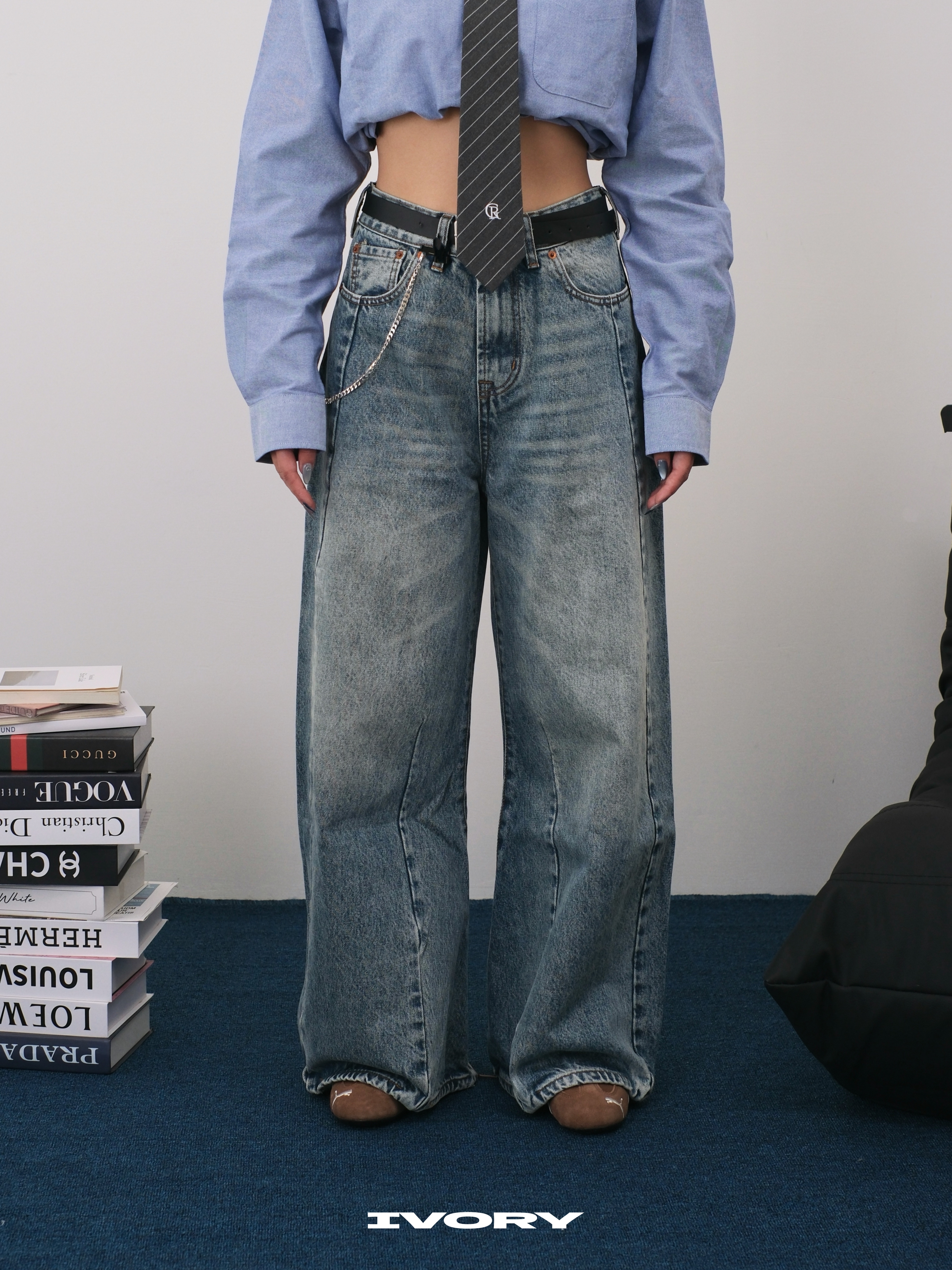 <現貨>IVORY Washed Baggy Jeans 寬鬆 水洗 A字 牛仔 長褲【CK9501】