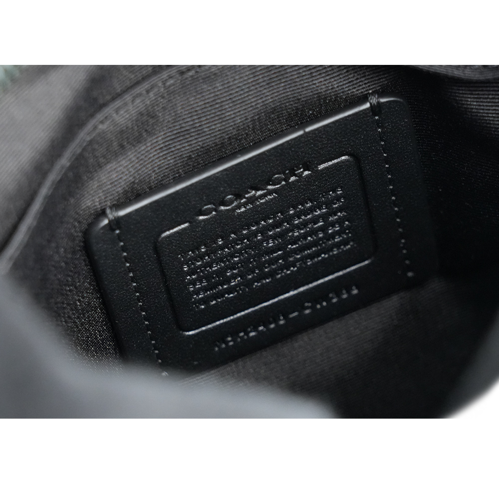 【COACH】Sullivan 塗層帆布及皮革方形斜背包(炭灰/黑色) CW388 QBMI5