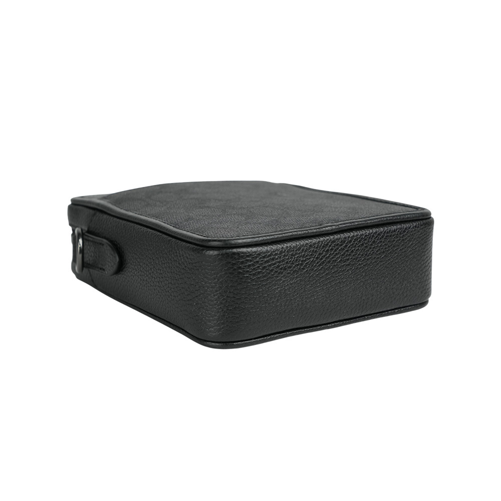 【COACH】Sullivan 塗層帆布及皮革方形斜背包(炭灰/黑色) CW388 QBMI5