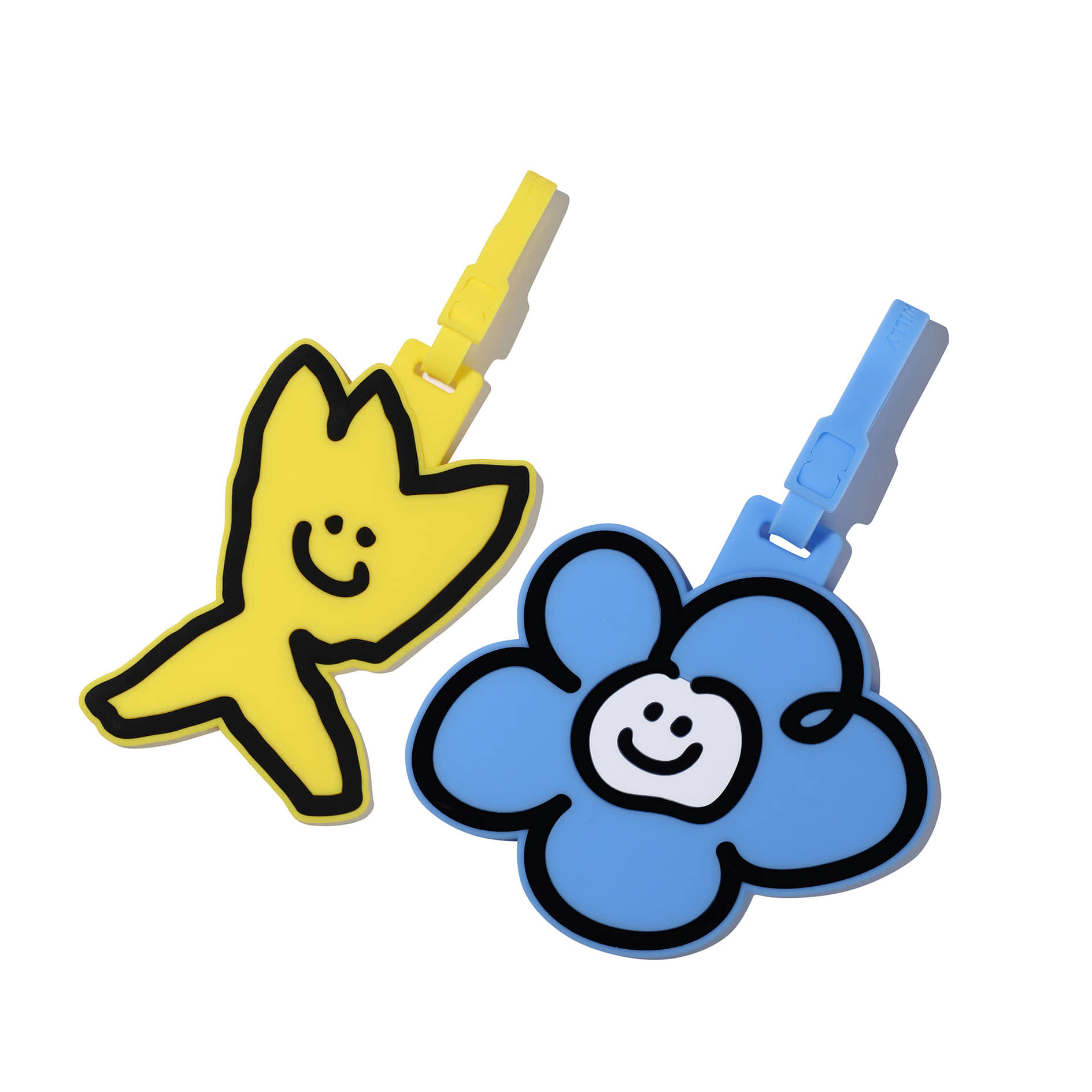 韓國 WACKY WILLY 小黃人/藍色小花 行李吊飾 行李吊牌